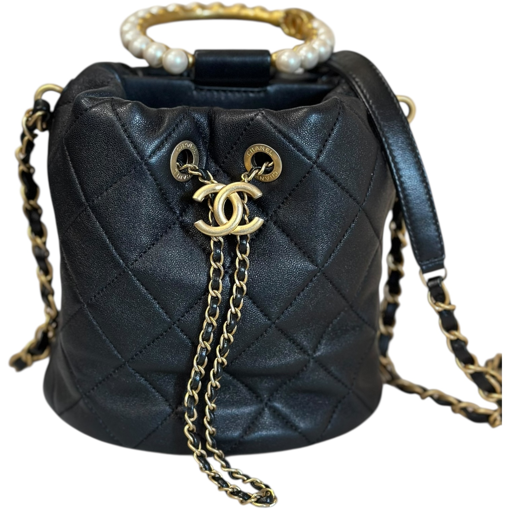 Chanel Seasonal Bucket Pearl Top Handle Bag
