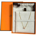 Hermes Mini Pop H Necklace Plaque or Rose X Gold