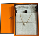 Hermes Mini Pop H Necklace White X Gold