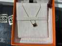 Hermes Mini Pop H Necklace Black X Gold