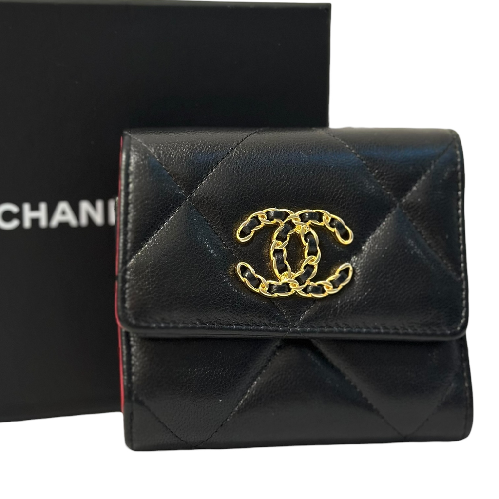 Chanel 19 Short Compact Trio-Fold Wallet