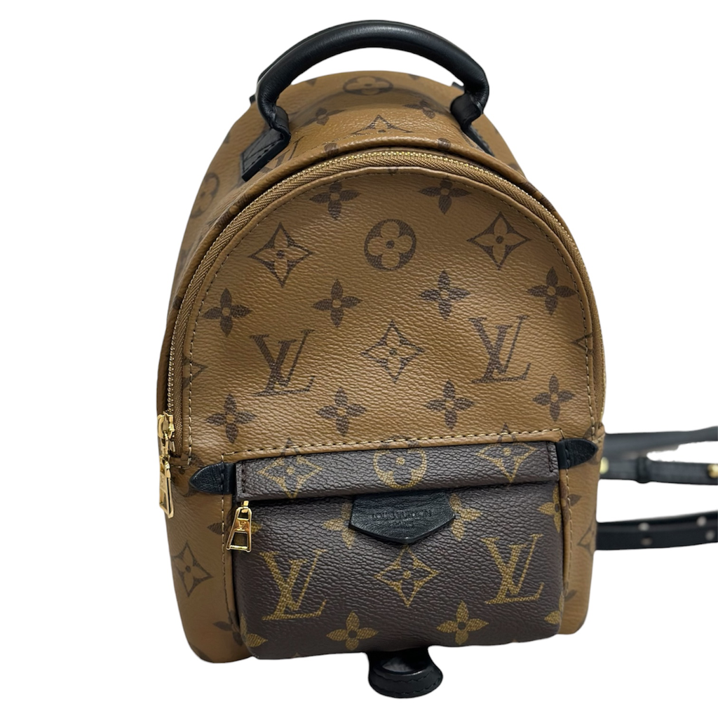 LV Louis Vuitton Monogram Reverse Palm Springs Mini Backpack (MNG)