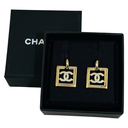 Chanel Crystal CC Square Earrings