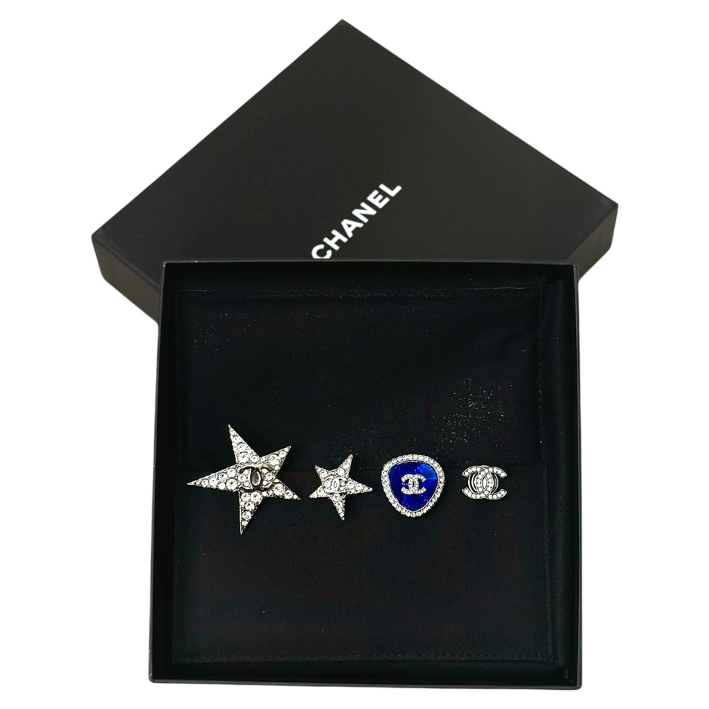 Chanel 4 in 1 Crystal Hairpins 
