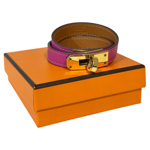 [#CID080CF] Hermes Kelly Double Tour Leather Bracelet