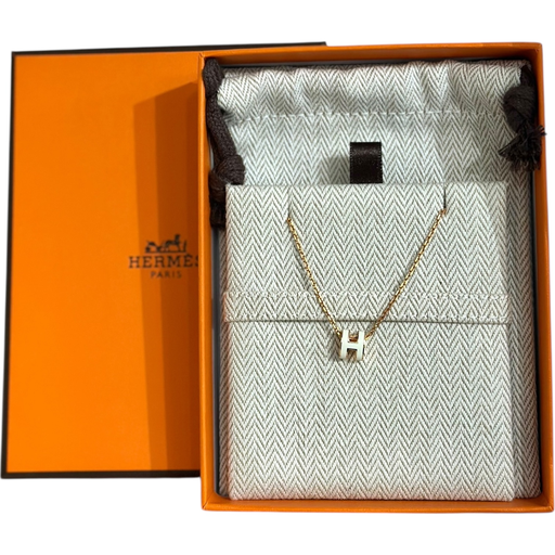 Hermes Mini Pop H Necklace White X Gold